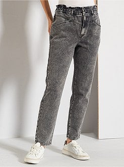 Jean mom à taille élastique - Kiabi