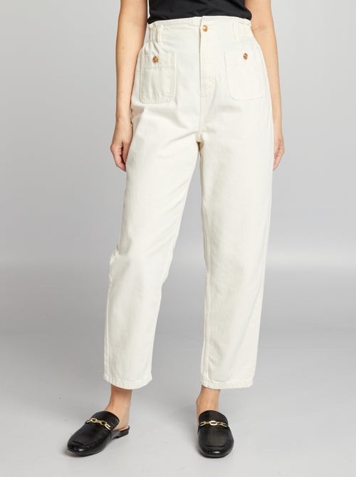 Jean mom à taille élastiquée - L28 - Kiabi