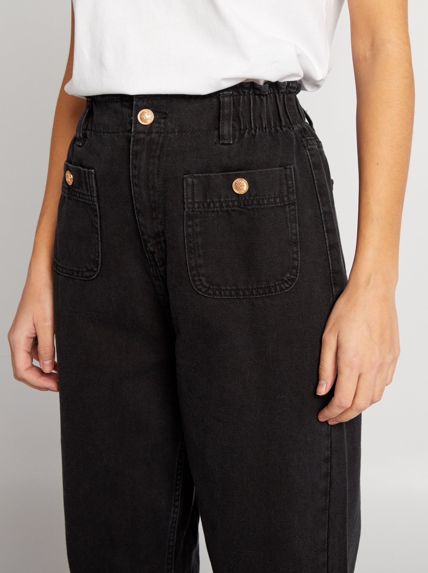 Jean Baggy Cargo Bootcut Garçon - Taille élastique, Style Skate Vintage, Multiples Poches - 2