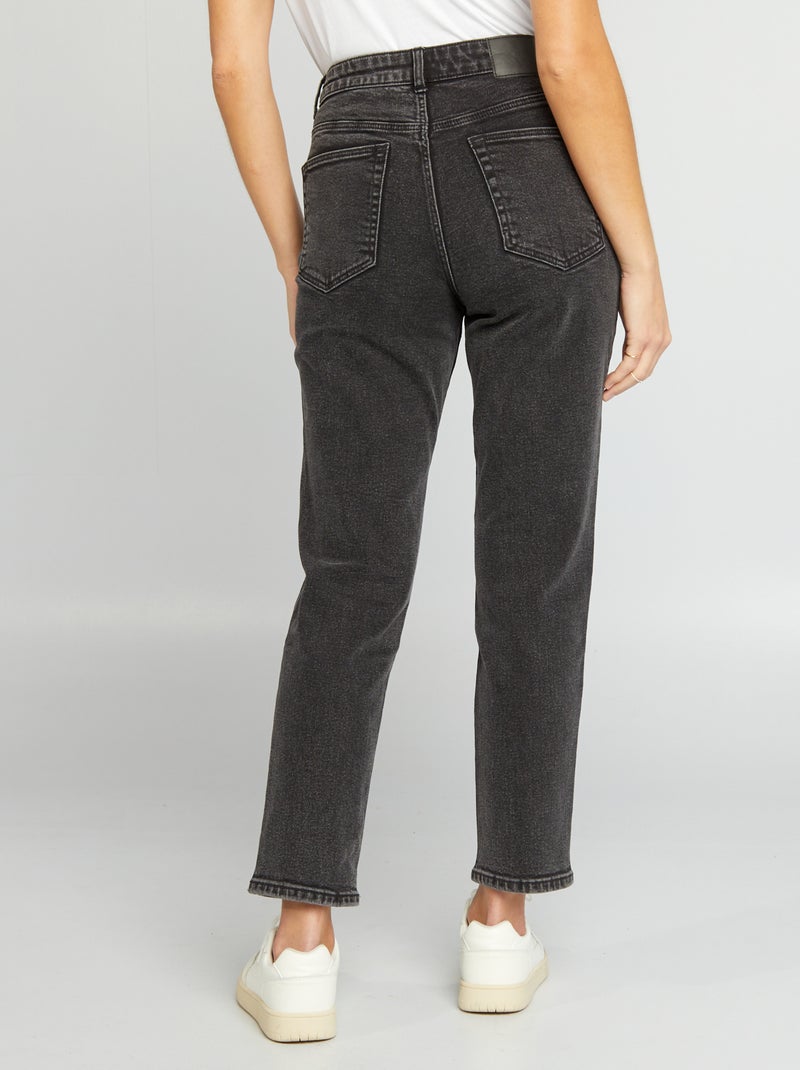 Jean mom à taille très haute - L30 Noir - Kiabi