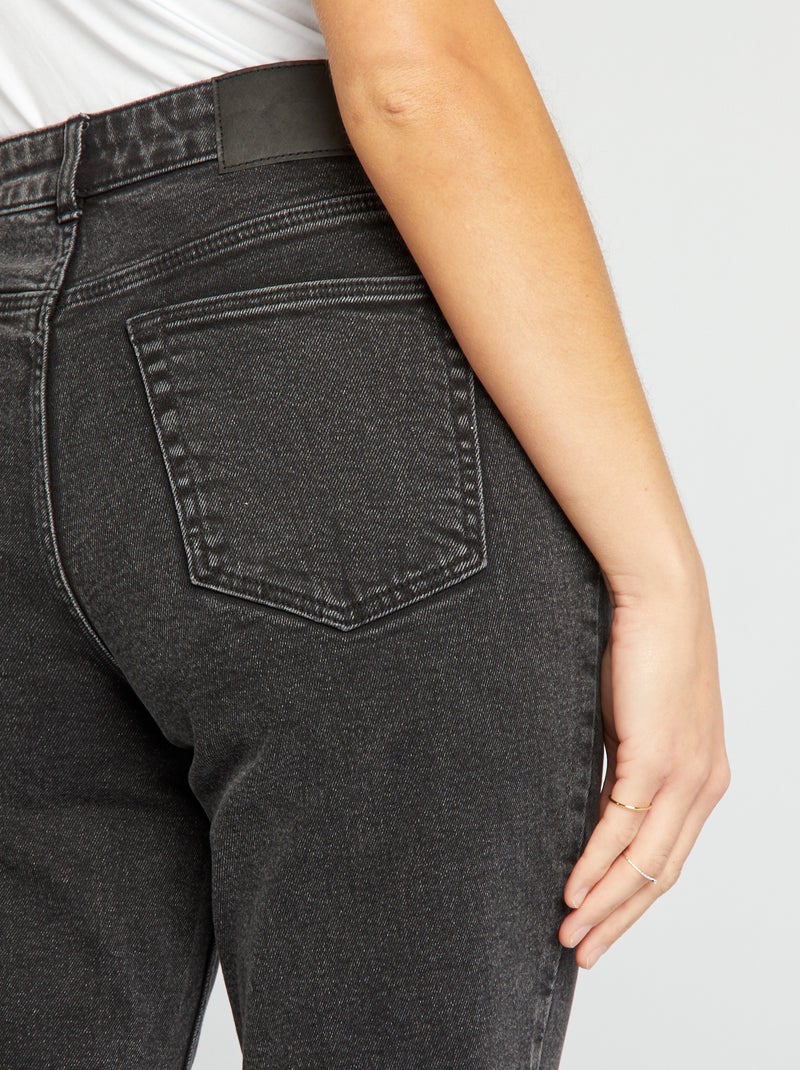 Jean mom à taille très haute - L30 Noir - Kiabi