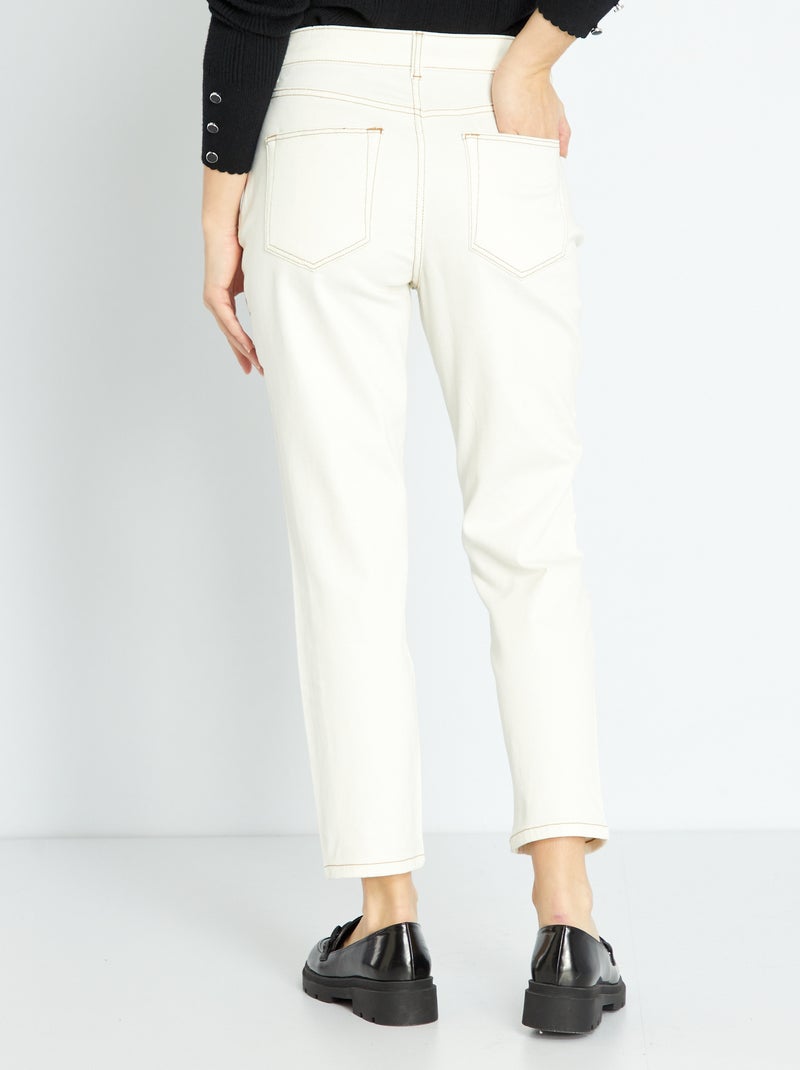 Jean mom à taille très haute - L32 Blanc - Kiabi