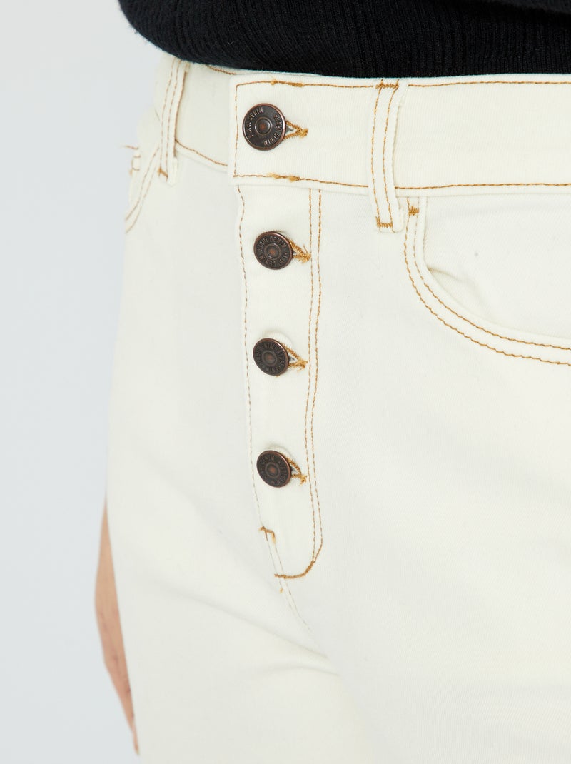 Jean mom à taille très haute - L32 Blanc - Kiabi