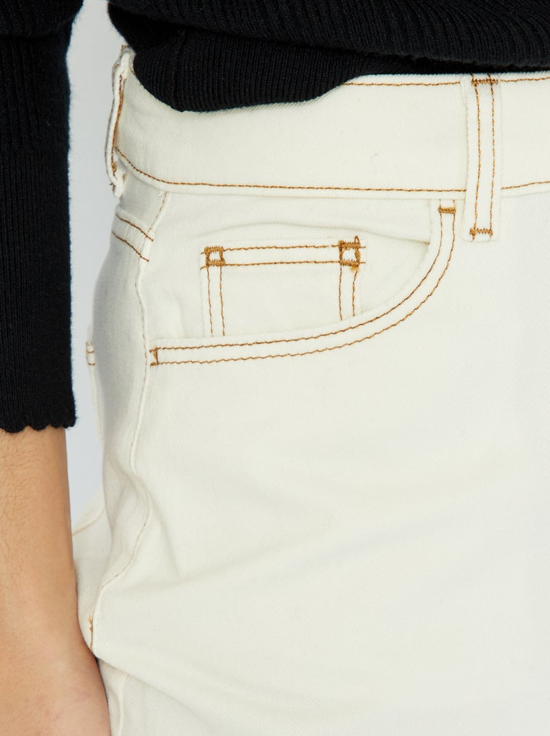 Jean mom à taille très haute - L32 Blanc - Kiabi