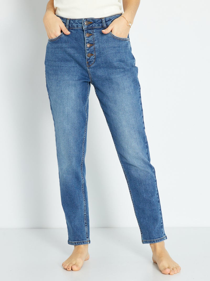 Jean mom à taille très haute - L34 Stone - Kiabi