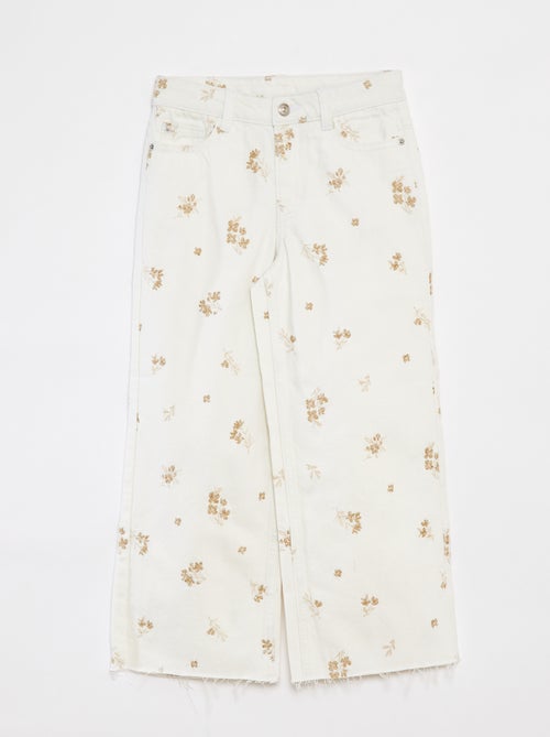 Jean mom avec motif floral - Kiabi