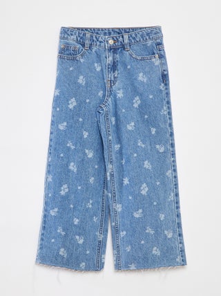 Jean mom avec motif floral