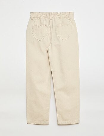 Jean mom avec poches en forme de cœur