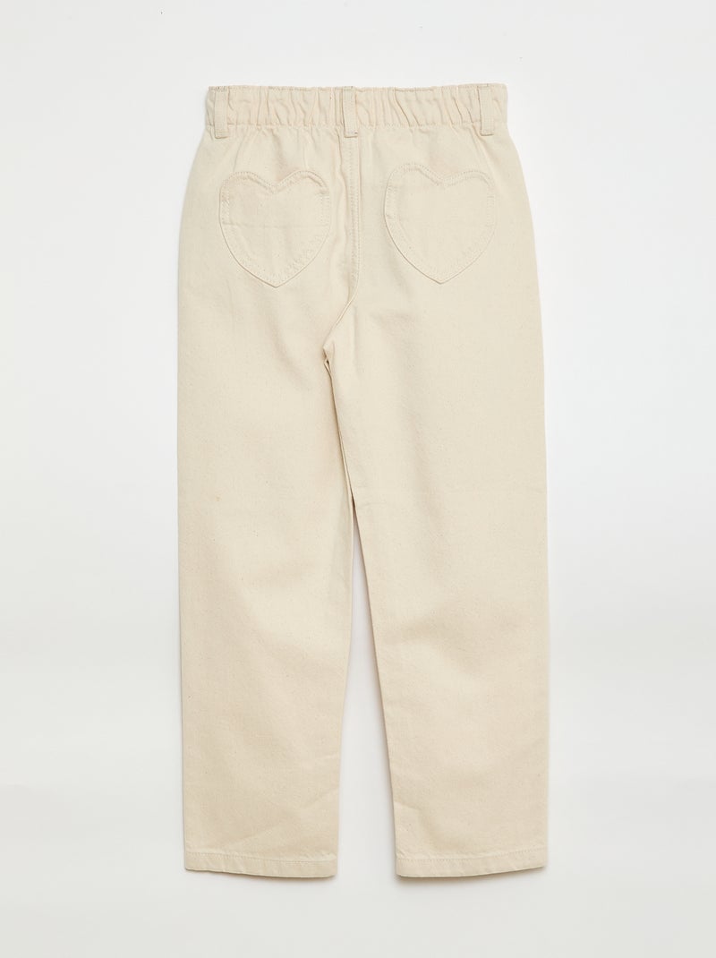 Jean mom avec poches en forme de cœur Blanc - Kiabi