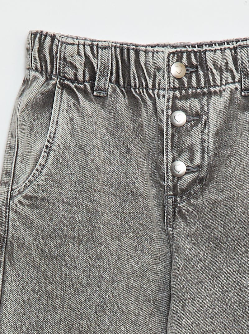 Jean mom avec poches en forme de cœur Gris - Kiabi