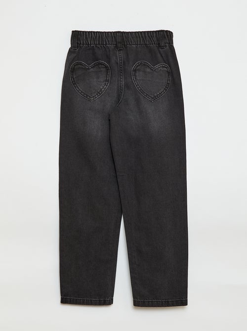 Jean mom avec poches en forme de cœur - Kiabi