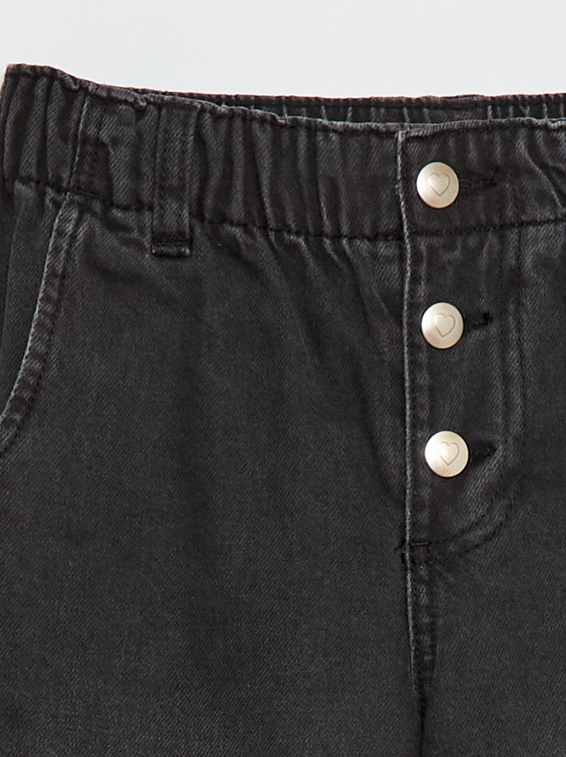 Jean mom avec poches en forme de cœur Noir - Kiabi