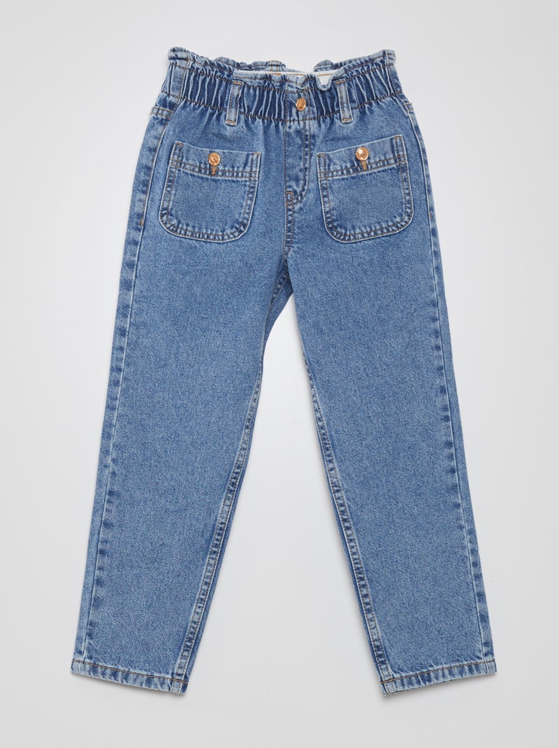 Jean mom fit Bleu - Kiabi