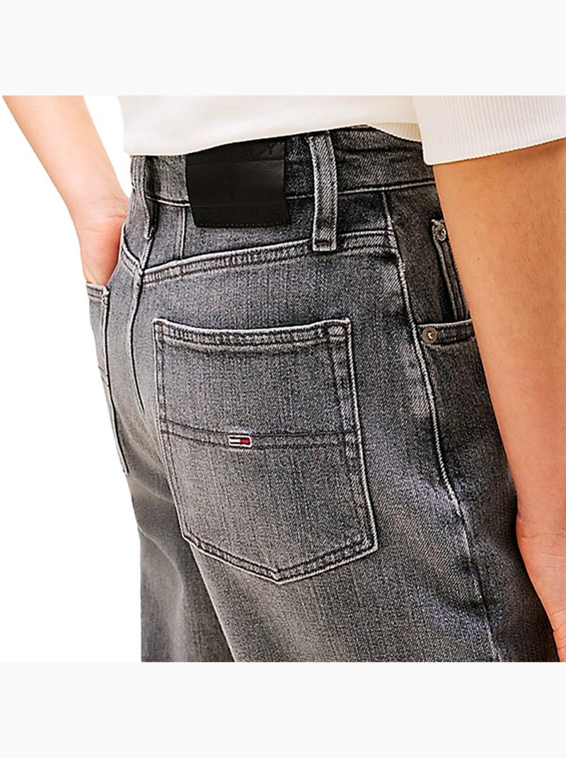 Jean mom fuselé femme tommy hilfiger Gris Argenté - Kiabi