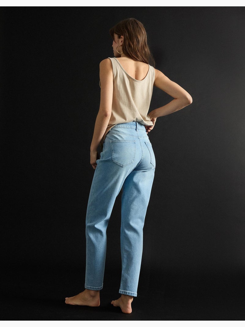 Jean mom fuselé pour femme MO Fashion Bleu - Kiabi