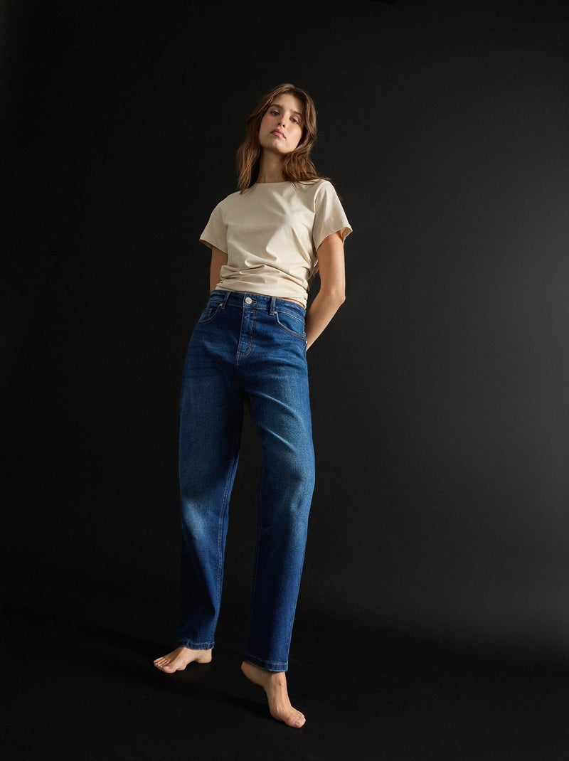 Jean mom fuselé pour femme MO Fashion Bleu - Kiabi