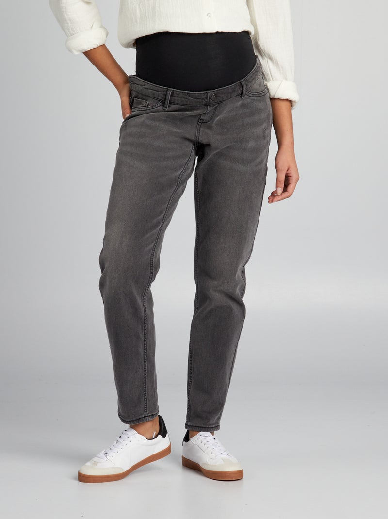 Jean mom grossesse avec abrasions Gris - Kiabi