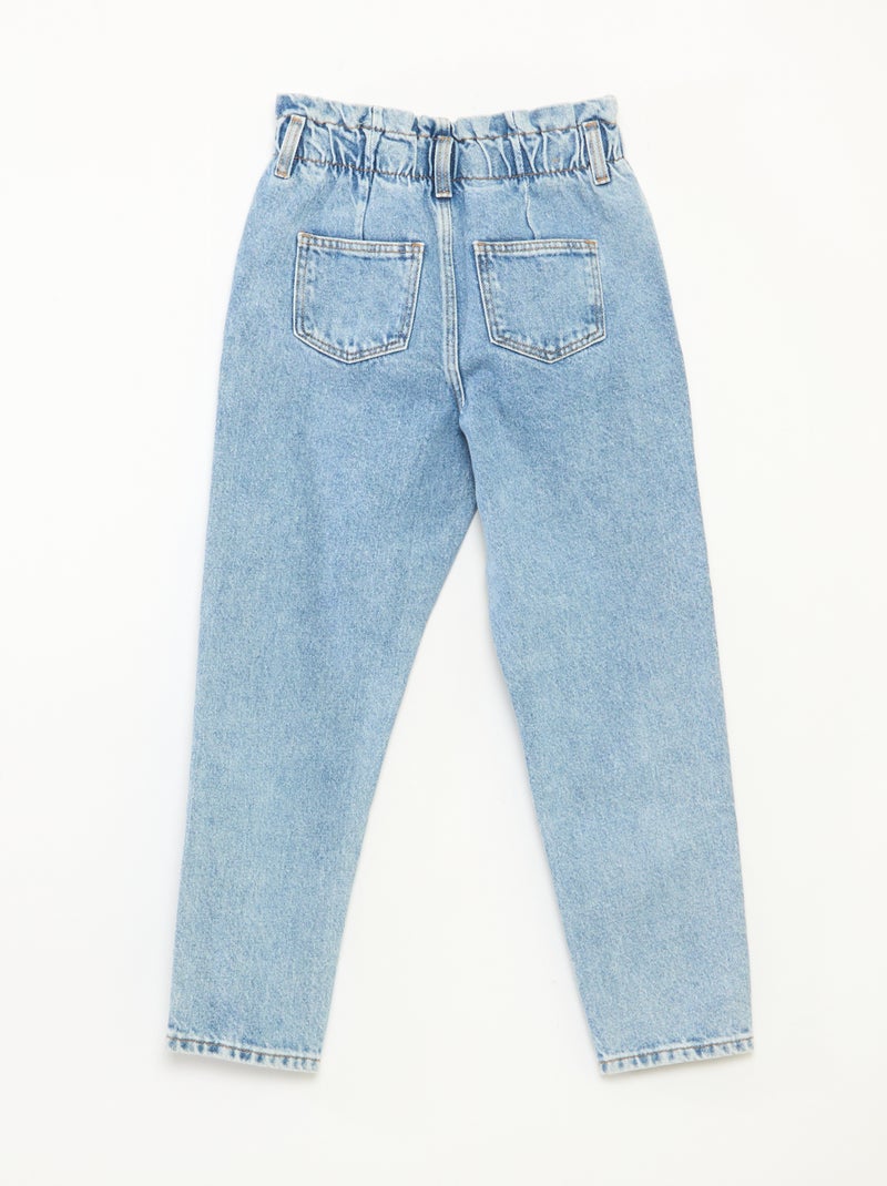 Jean mom paperbag Bleu - Kiabi