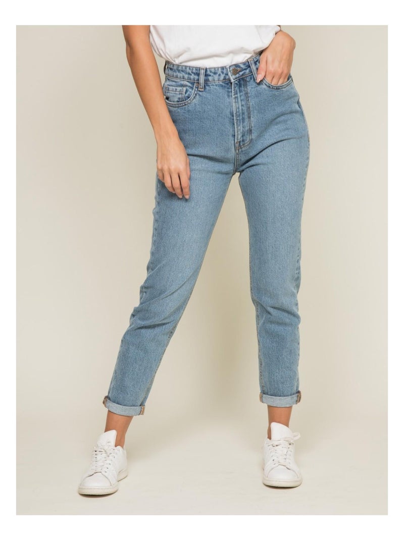 Jean mom slim EDONIS Bleu clair - Kiabi