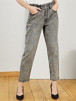 Jean mom taille élastiquée - Kiabi