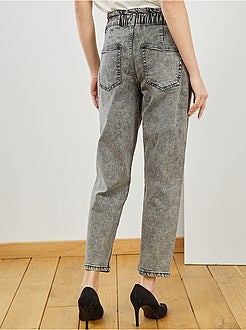 Jean mom taille élastiquée - Kiabi