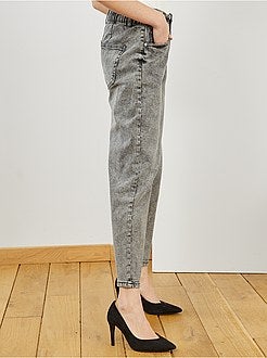 Jean mom taille élastiquée - Kiabi