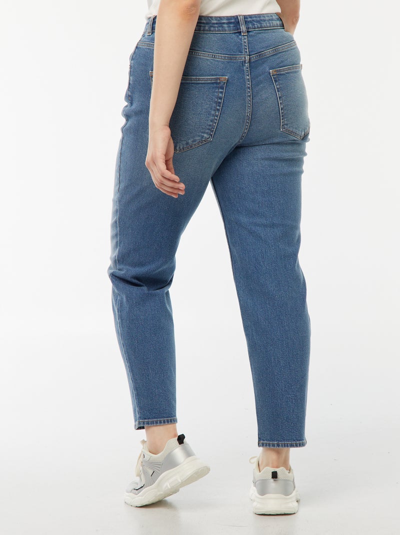 Jean mom taille haute  - L28 Bleu - Kiabi