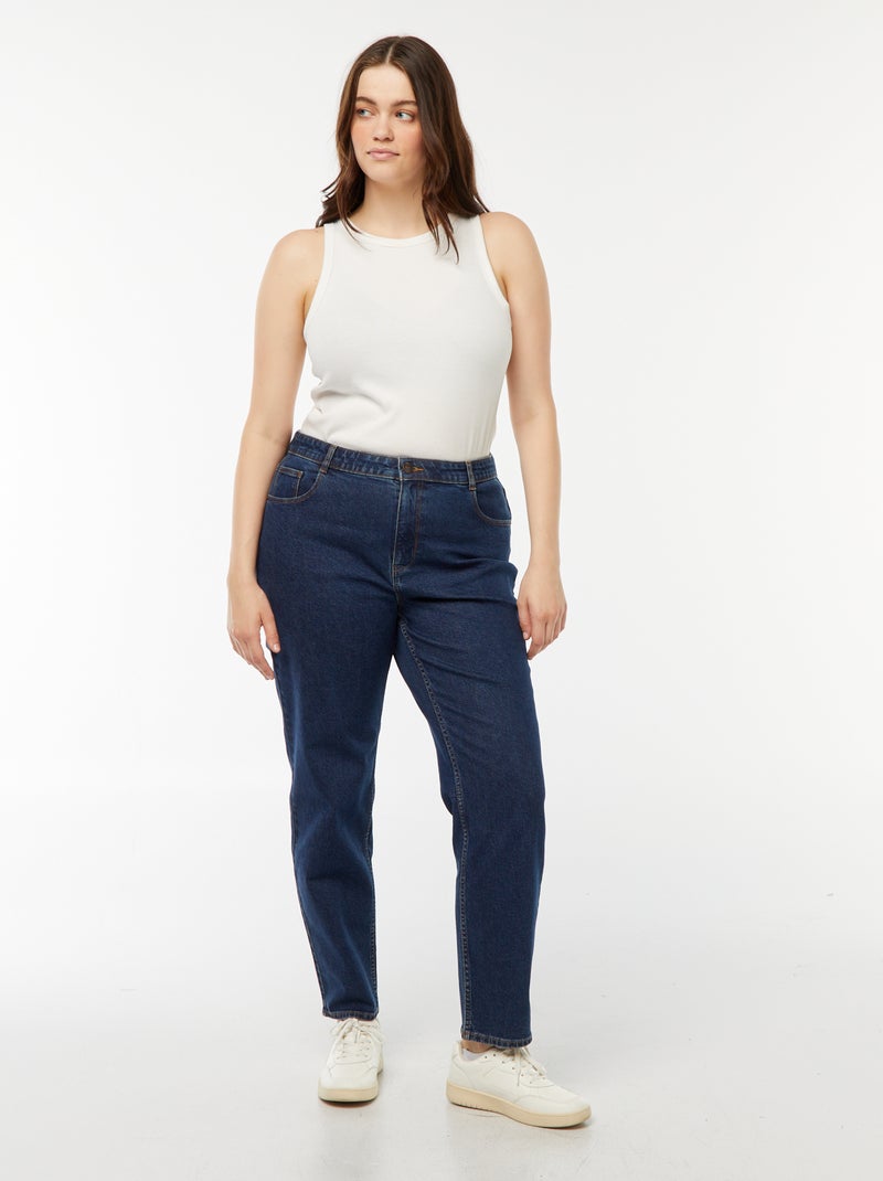 Jean mom taille haute - L30 Bleu - Kiabi