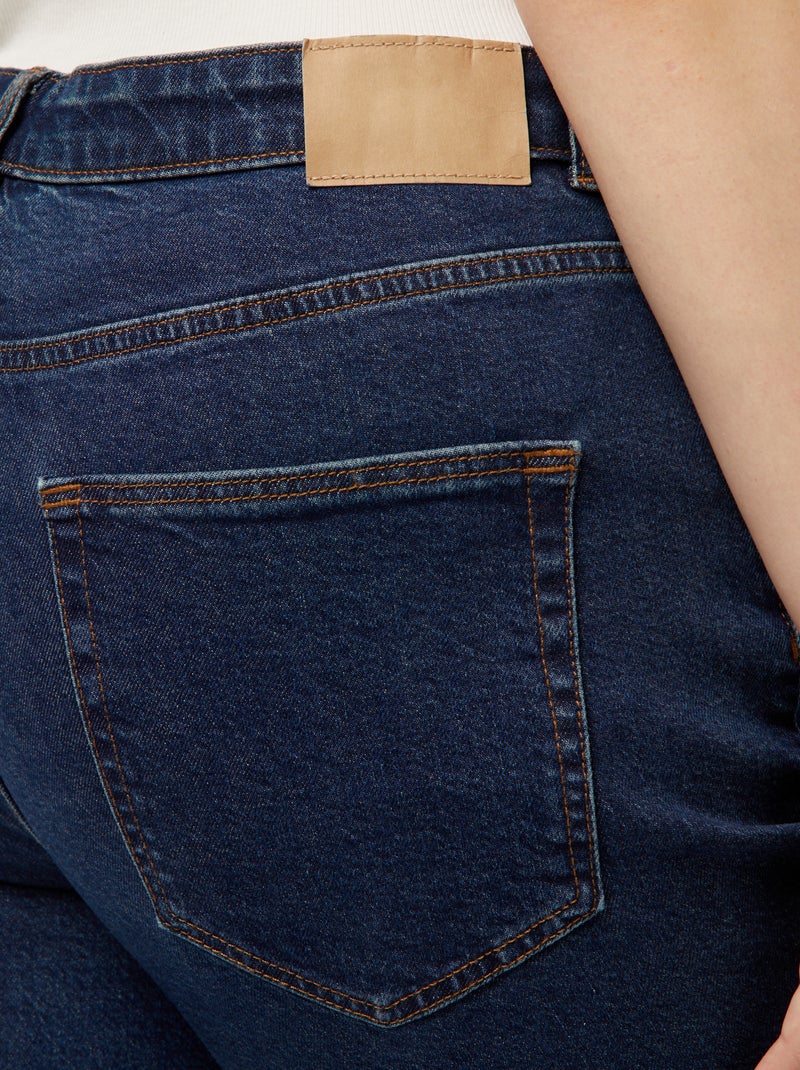 Jean mom taille haute - L30 Bleu - Kiabi