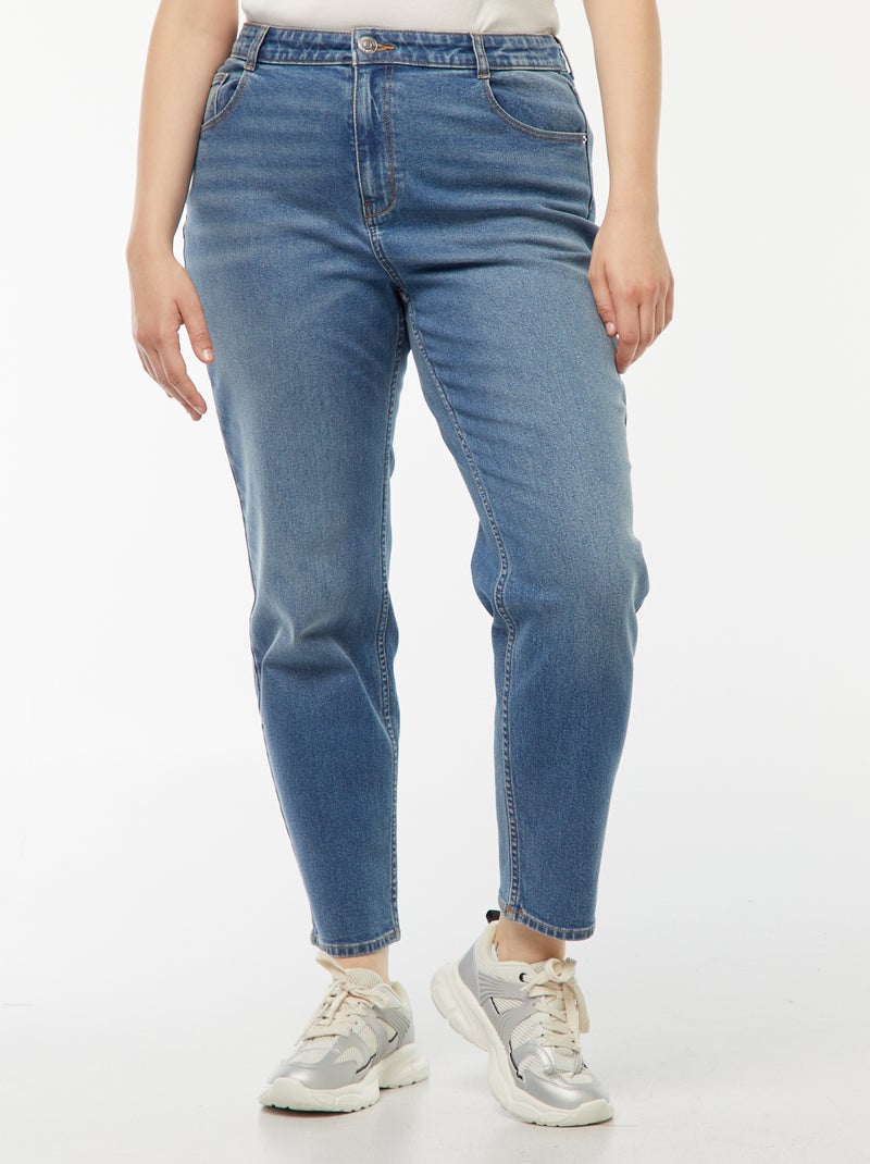 Jean mom taille haute - L30 Bleu - Kiabi