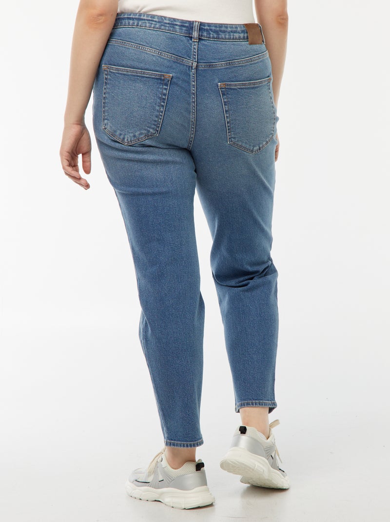 Jean mom taille haute - L30 Bleu - Kiabi