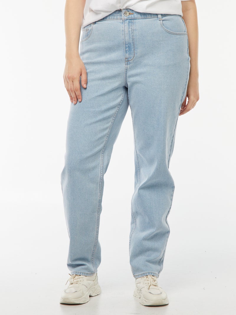 Jean mom taille haute - L30 Bleu - Kiabi