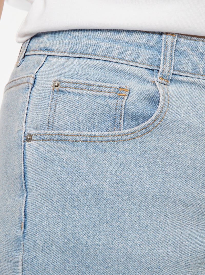 Jean mom taille haute - L30 Bleu - Kiabi