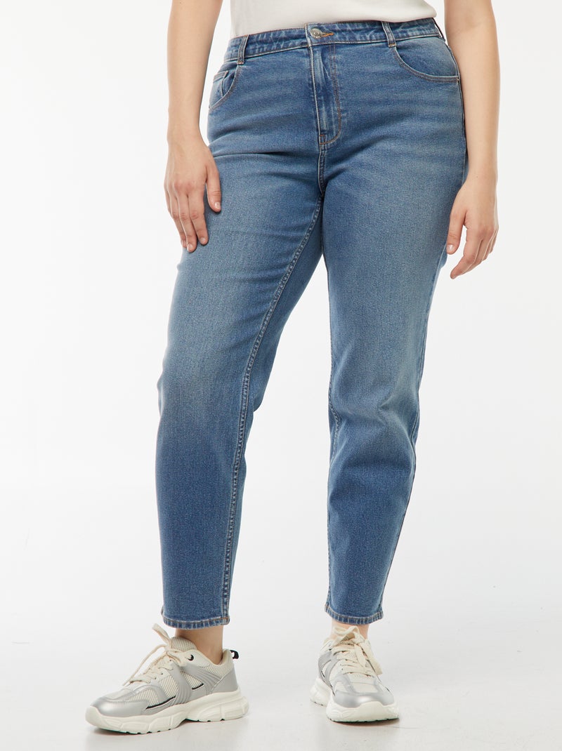 Jean slim à taille haute - L34 - Bleu - - 22.00