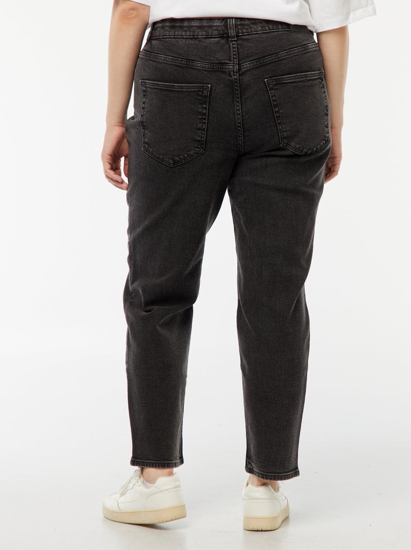 Jean mom taille haute - L34 Noir - Kiabi