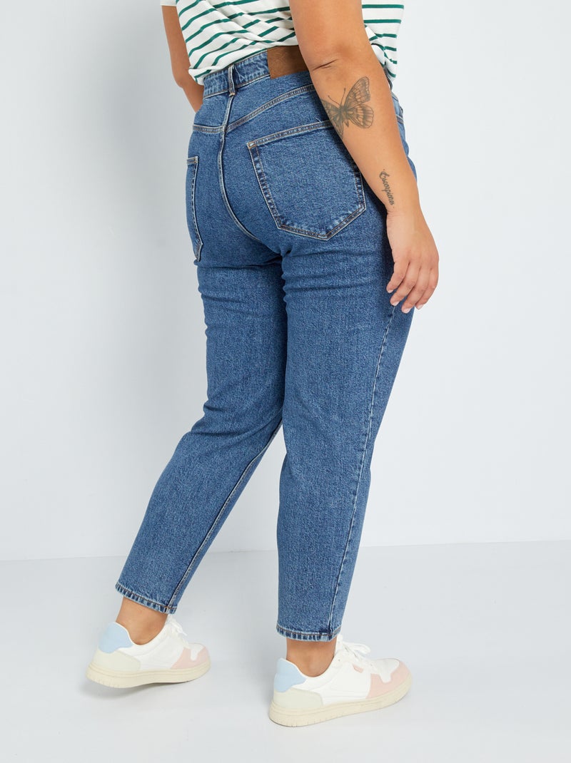 Jean mom taille haute 34L - 5 poches Bleu - Kiabi