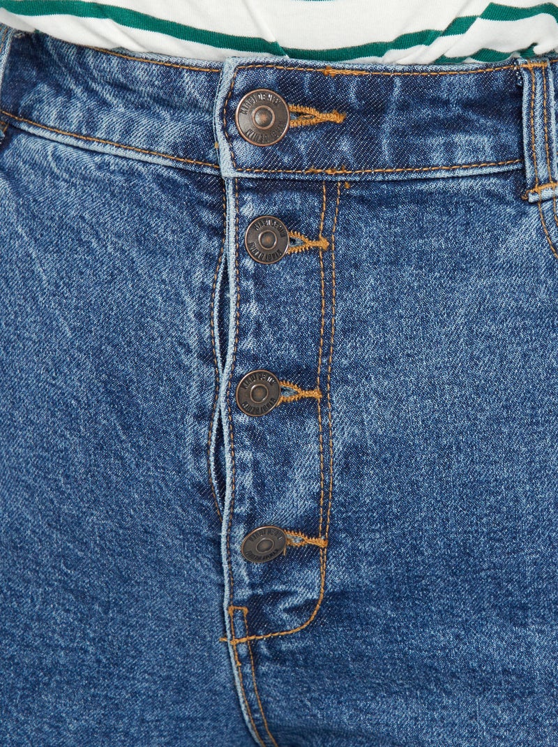 Jean mom taille haute 34L - 5 poches Bleu - Kiabi