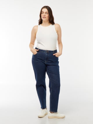 Jean mom taille haute 5 poches - L32