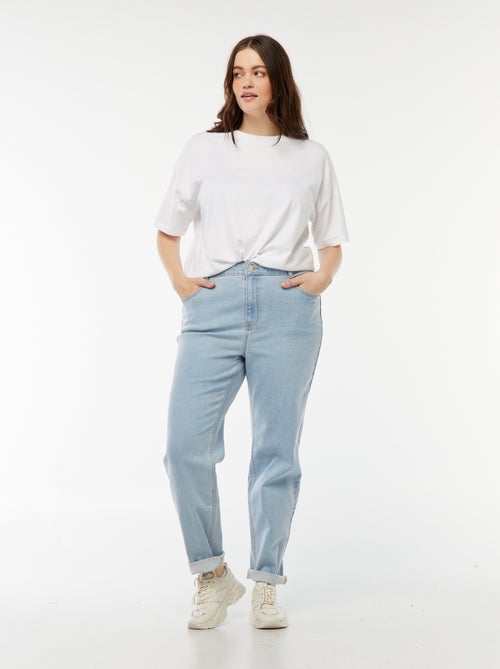 Jean mom taille haute 5 poches - L32 - Kiabi