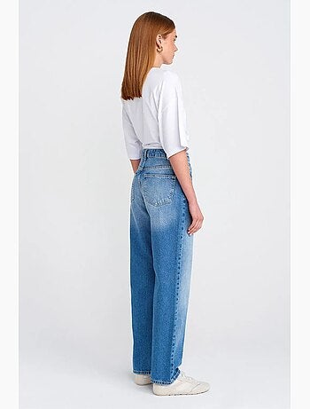 Jean mom taille haute à jambe large dilvin