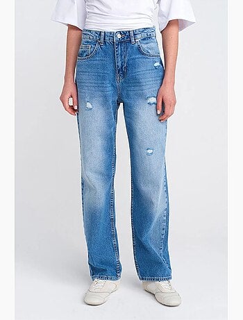 Jean mom taille haute à jambe large dilvin