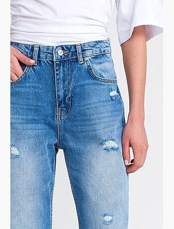 Jean mom taille haute à jambe large dilvin