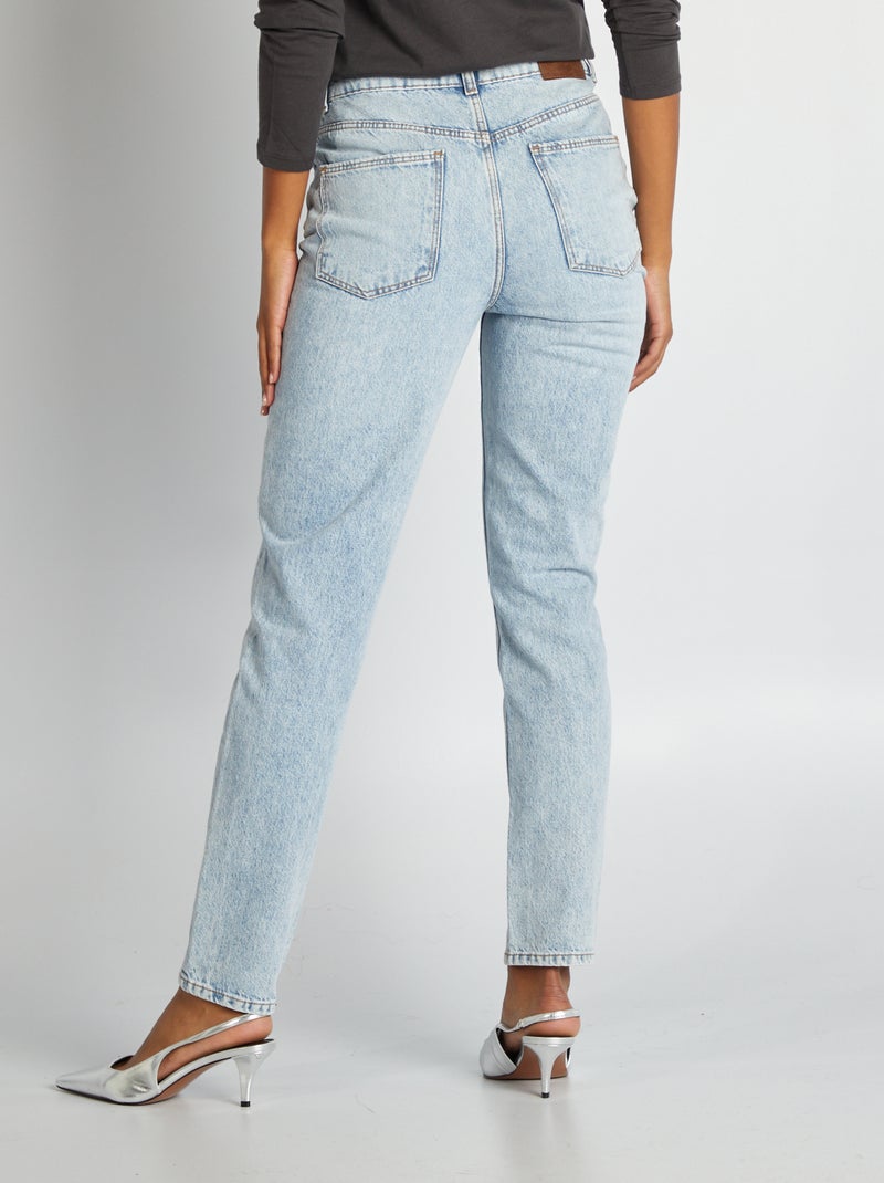 Jean mom taille haute Bleu - Kiabi