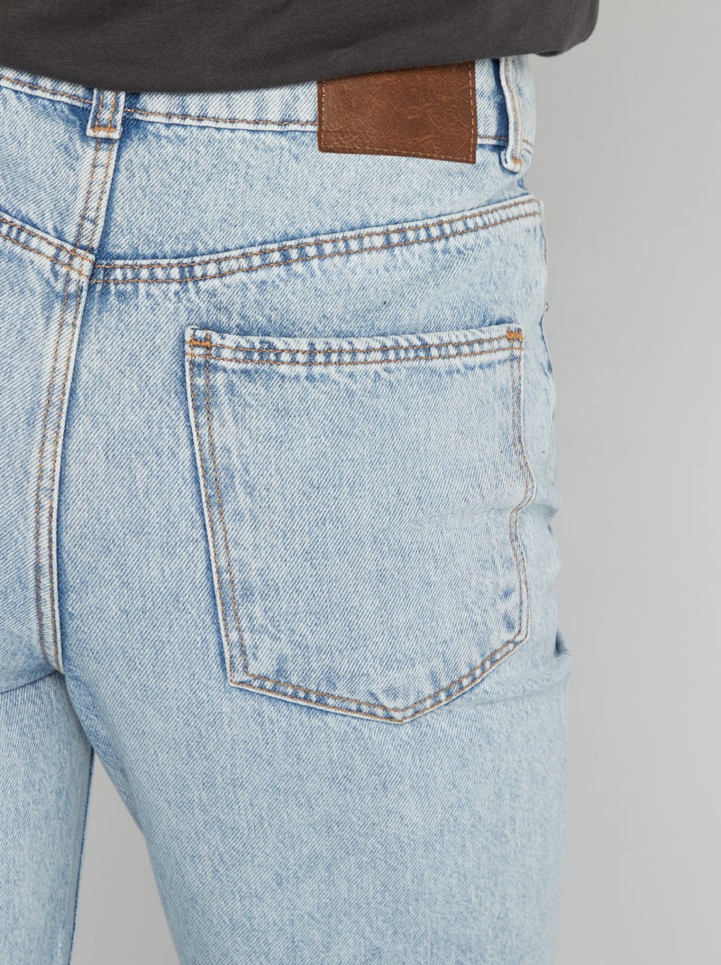 Jean mom taille haute Bleu - Kiabi