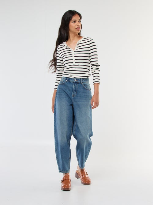 Jean mom taille haute - Kiabi