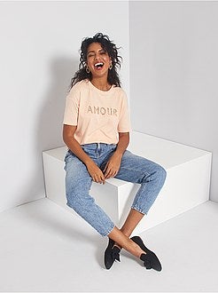 Jean mom taille haute - Kiabi