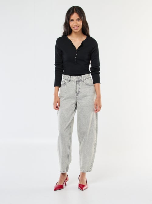 Jean mom taille haute - Kiabi