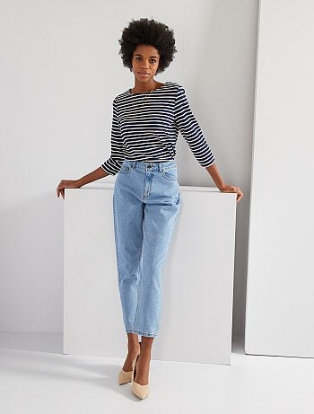 Jean mom taille très haute - Kiabi