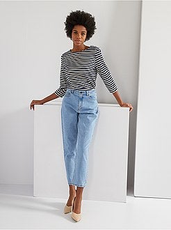 Jean mom taille très haute - Kiabi