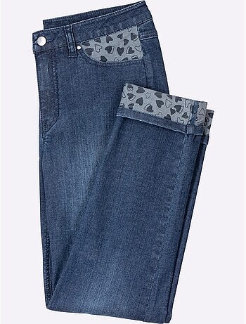 Jean Motif Cœur Tendance - Taille Standard - Moda Vilona